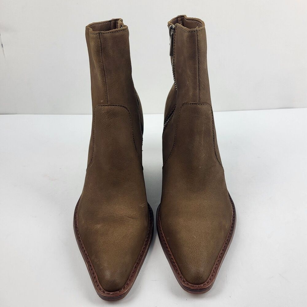 DOLCE VITA Volli Women Brown Leather Block Heeled Ankle Bootie Western Size 9 - Picture 7 of 12